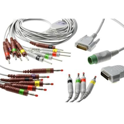 China For Patient Monitor Flexible Medical Snap Cable 10 Button Lead Holter Ecg Snap Cable for sale