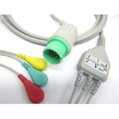 China For Patient Monitor Amazon Hot Sale ECG CABLE With 3 Snap Leads For Hospital Monitor for sale