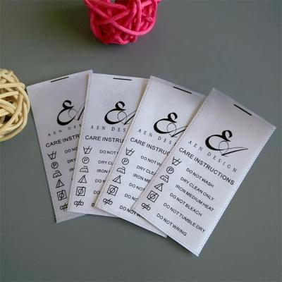 China Viable factory wholesale custom logo garment wash care labels satin ribbon printing apparel label for sale