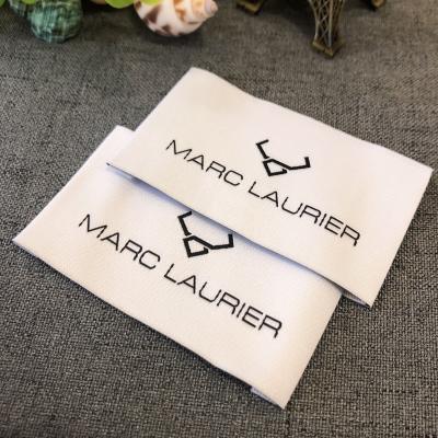 China Wholesale Washable High Quality Woven Silk Blank Cotton Label Damask Satin Neck Logo Label Great For Apparel/T-shirts/Hat/Coat/Shoes/Bag for sale