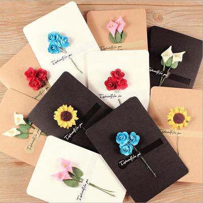 China Hot Sale Europe Gift Voucher Flower Mini Folded Blank Greeting Cards for sale