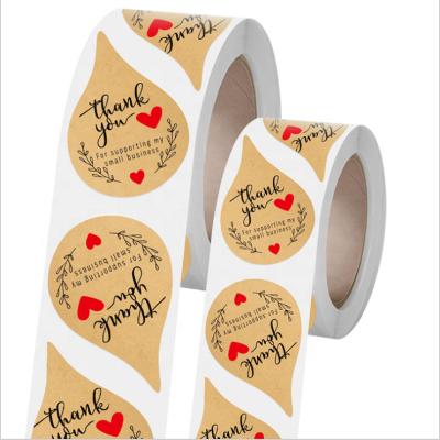 China Scratch Off Custom Printing Matte Vinyl Kraft Paper Thank You Backing Gift Box Labels Stickers for sale