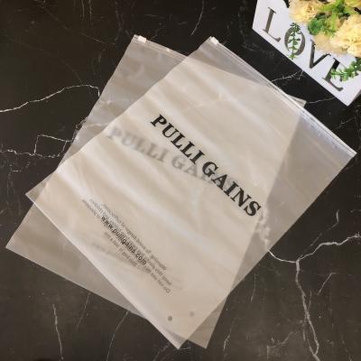 China Custom Frosted Moisture Proof Plastic Packaging Zipper Bags For Clothing , T-shirt Swimwear Zip Lock Bags With Logo for sale