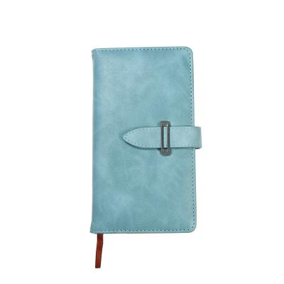 China Wholesale Customizable Personalized PU Leather Diary Office Soft Leather Planner Colored Pages Paper Notebooks With Card Buckle for sale