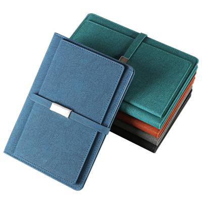 China Custom PU leather magnetic leather diary pocket business card insert A5 cover business notepad multifunctional notebook with meta for sale