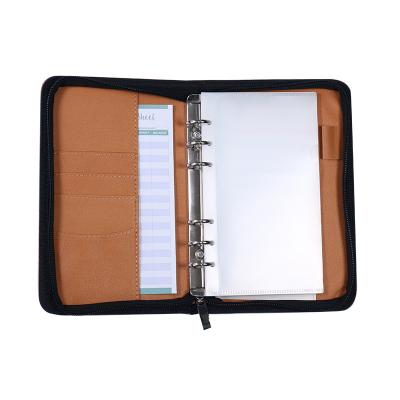 China Multifunctional Personalized Leather Folder A6 Planner Notebook Organizer Travel Document Holder Business Folder for sale