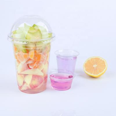 China 98mm 14oz 16oz 18oz 20oz 24oz 700ml 700ml Disposable Eco-friendly Clear Plastic Drinking PET CUP With Flat Lid for sale