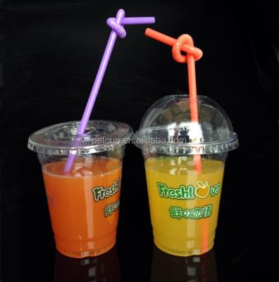 China Eco - Friendly 12oz 14oz 16oz Plastic Cups Freshly Squeezed Juices PET Clear Cups for sale