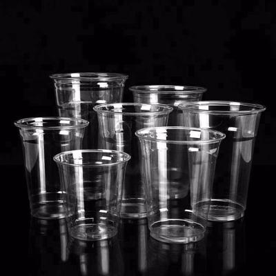 China 12oz 14oz 16oz 20oz 24oz Disposable Clear Plastic PET/RPET Smoothie Cups with Lids Covers and Straws for sale