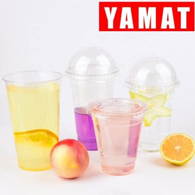 China 9oz 96mm Disposable Eco-friendly Clear Plastic Custom Printed Logo PET MUG With Lid for sale