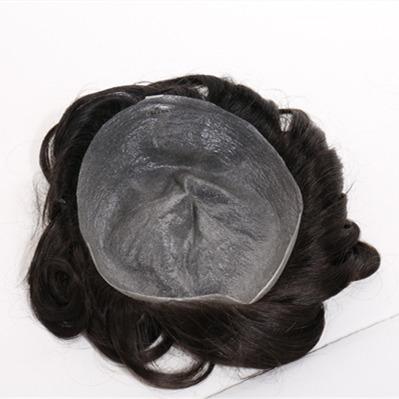 China 100% Indian Remy Human Hair Big In Store Thin Skin PU V-looped 0.02mm-0.03mm Replacement Color Mens Hairpiece Men's Hairpieces for sale