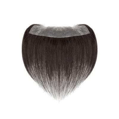 China 100% Remy Human Hair 100% Bangs 0.16MM Full PU Natural Look Mens Hairline Bangs Toupee for sale