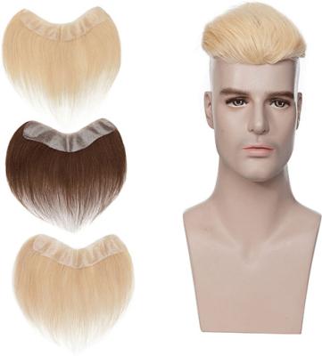 China High Quality 100% Remy Human Hair Factory Price 100% Full Bangs 0.31MM PU Bangs Natural Look Hairline For Men for sale