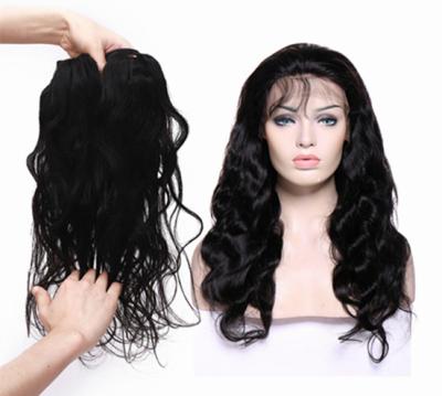 China Body Wave Bundles Double Pulled Natural Black Remy Hair 100 Grade Body Wave #1B Ends Hair Bundles Full Hair 9A 10A for sale