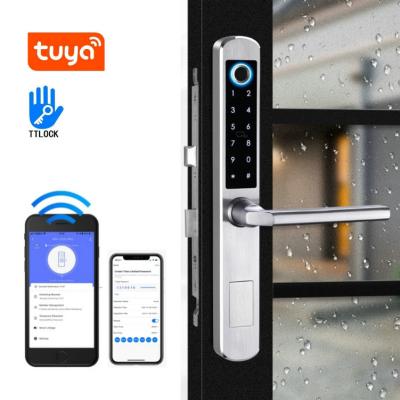 China Tuya TTlock Home Office Apartments Hotel Door Lock APP Fingerprint Door Lock Door Handle Deadbolts Smart Digital Cerraduras for sale