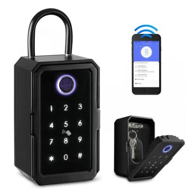 China Home Safe Digital WiFi Biometric Electronic Fingerprint Key Storage Box Office Apartments Hotel Lock Smart Key Box TTlock Tuya for sale