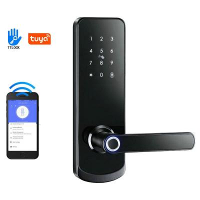 China TTlock Tuya Hotel Apartments Office Zigbee Door Fingerprint Remote Control Electric Smart Door Lock Digital Smart Door Lock for sale