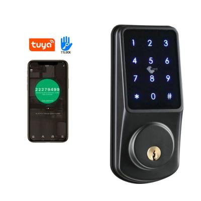 China Front Keyless Door Lock Smart Biometric Electronic Deadbolt Office Apartments Hotel Smart Door Lock Tuya TTlock Digital for sale