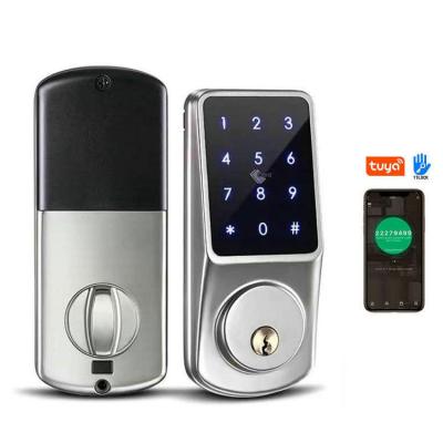 China Remote control hotel apartments home office open ttlock tuya wifi rfid digital smart deadbolt door lock for sale