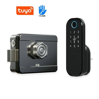 China Fingerprint home biometric door lock ttlock tuya lock combination security office apartments hotel access control smart door rim lock for sale