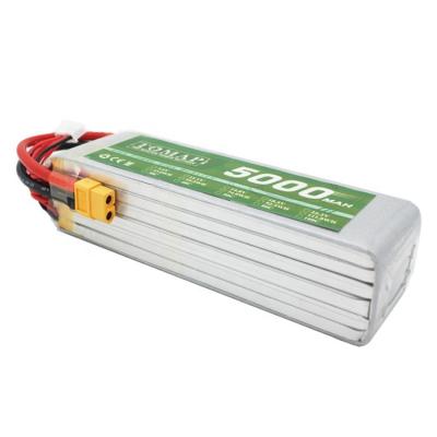 China Hot selling toys 35C 50C 100C 6S rc helicopter battery 3.7v 5000mah lipo battery 22.2v 6000mah for sale