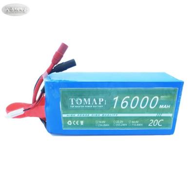 China New Safety Environmental Long Life Li PO Bateria Lithium Polymer Batteries Pack 20C 44.4V 40C 12S 6S 22.2V 16000 Mah Agriculture Drone Battery for sale