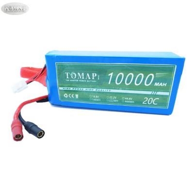 China Rechargeable Toys OEM 4S Lipo 10Ah Battery Pack 20C 40C 25C 6S 10000 Mah Xt 90 10000 Mah Battery For Uav for sale