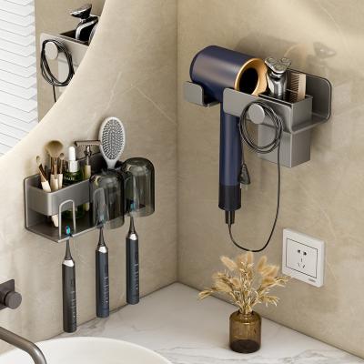 China Wall Mounted Hair Straightener Stand Hair Dryer Holder Bathroom Organizer Storage Rack Shelf Bathroom Accessories Viable for sale