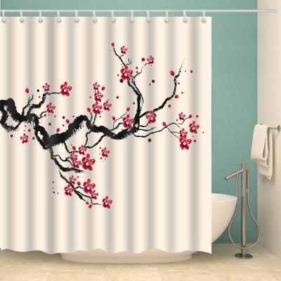 China Rust Polyester Home Bathroom Shower Curtain Durable Clear Waterproof White Plastic Coating Curtains Sheer Luxury With Hooks for sale