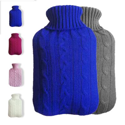 China Simple and Modern Cheapest Rubber Hot Water Bottle with Plush Cover High Capacity Super Soft Hot Water Bag for sale