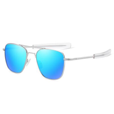 China High Quality Square Metal Frame Square Sun Shading Sunglasses Driving Polarized Sunglasses Men for sale