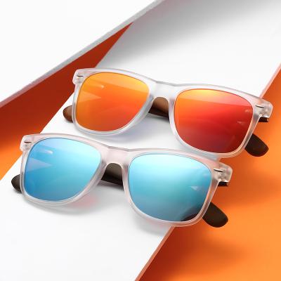 China Custom PC Frame Fashion Sunglasses Bamboo Logo Temple Polarized UV400 Shades Mirror Sun Glass Sunglasses for sale