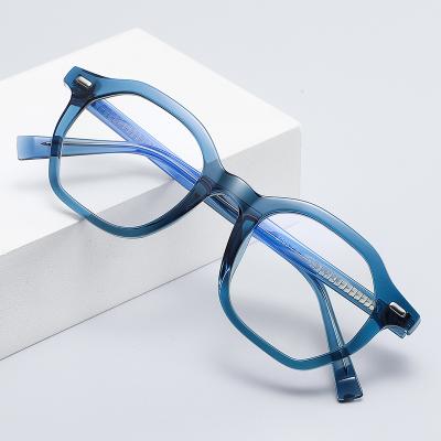 China Retro Retro Transparent Color Frame Around Blue Light Anti Blocking Glasses Unisex Glasses for sale