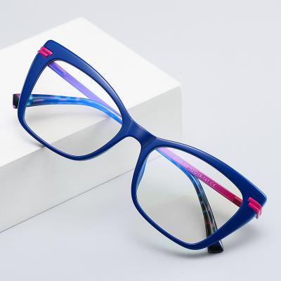 China Fashion Custom Logo Women TR90 Cat Eye Eyewear Anti Blue Light Optical Eyewear Glasses for sale