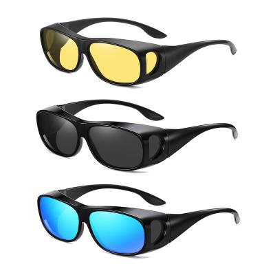 China TAC Wrap Around Fit Over Glasses UV400 Polarized Anti-Glare Sunglasses Night Vision Lenses For Training for sale