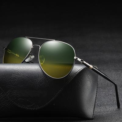 China Wholesale custom made classic men's sunglasses stainless steel logo day night glass sunglasses night vision lenses for training for sale