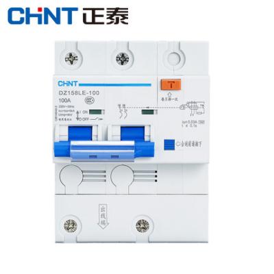 China Hot Sale CHNT Leakage Protection Circuit Breaker DZ158LE 2P 100A DZ158LE for sale