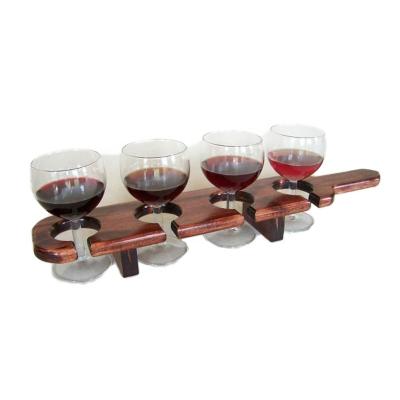 China Beer Promotional Tool Wine Glass Sample Wooden Tray for sale