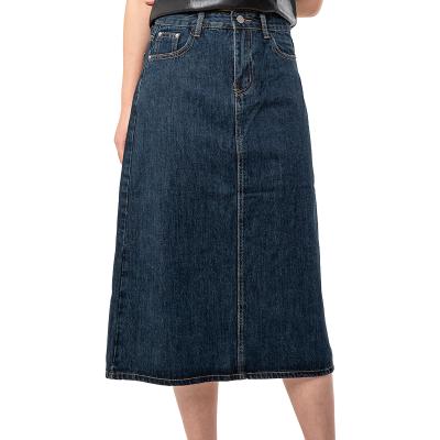 China Breathable manufacturers can customize spring back Korean style design sense split a line skirt high waist slim denim skirt for sale