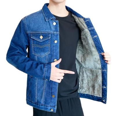 China Anti-wrinkle 2021 men's jacket men's youth large size leisure thin thin the trend of new autumn/winter fleece denim jacket men for sale