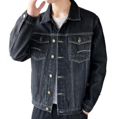 China Anti-wrinkle winter 2021 new black denim men's Korean trend large size warm fleece and thick coat men's jacket for sale