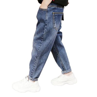 China Casual pants boys jeans fall suit new 2022 boys style Korean casual pants kids slim pants with little feet boy denim pants for sale