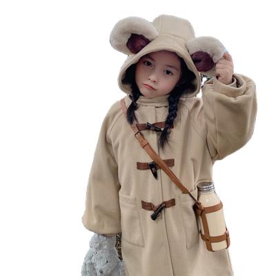 China New children's clothing autumn and winter new children's clothing long cotton cartoon staple waterproof hooded coat girls' coat Korean warm clothing fashion jacket for sale