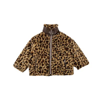 China New Children's Autumn And Winter Fashion Deer Coat Leopard Print Mink Coat Korean Warm Foreign Hair Cotton Waterproof High Quality Sweater for sale