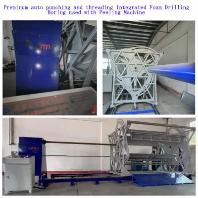 China C518 Punching round foam Piercing Integrated in one Foam Drilling Machine set of Peeling machine for sale