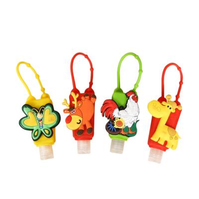 China Amerpromo Mini Cartoon Hand Sanitizer Holder Giraffe Elk Bee Chicken Shape OEM Eco-Friendly Animal Shape Hand Soap Holder For Kids for sale