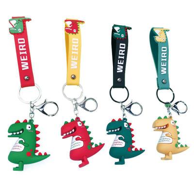 China Bags Amerpromo Soft Rubber Key Ring Charms For Color Dinosaur Key Chains For Backpack Bag Clothing Decorations for sale