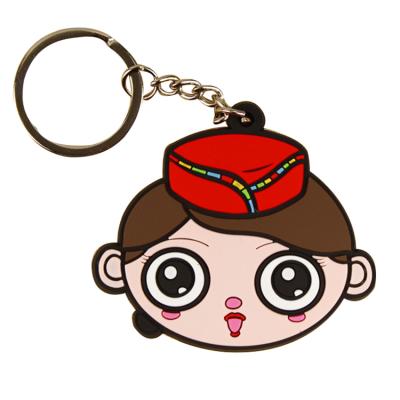 China Bags Amerpromo No MOQ Free Sample Personalized Custom 3D / 2D PVC Soft Rubber Key Chain For Promotion Gifts for sale