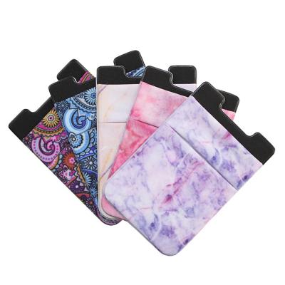 China Laptop Back Amerpromo Sticky Phone Wallet Stock Ready To Ship Self Adhesive Phone Holder With Marble Color for sale