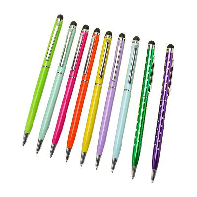 China Custom Pen Advertising Stylus Screen Pens Logo Ballpoint Pens For Office Gifts Business In Eco Friendly Metal Amerpromo for sale